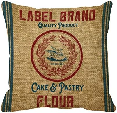 Vintage Burlap Poultry Flour Sack Pillowcase