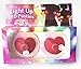 Sasswear Red Hearts Light Up LED Pasties Nipple Covers, Girlfriend Gift, White Elephant, Funny, Adult