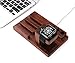 iPad iPhone Wooden Stand, Apple Watch Feitenn Bamboo Wood Charging Stand Desktop Station USB 2.0 Hub Bracket for iPhone 7 Samsung S8 LG G6 iWatch Ipad Kindle (Dark Brown)
