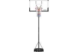 VEVOR Portable Basketball Stand, 5.25 to 10 ft Height Adjustment Basketball Hoop & Goal, Portable Basketballs Hoop with 48 in