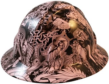hot pink full brim hard hats