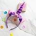 Zeekoo Unicorn Party Supplies Set，Baby Unicorn Horn Headband Rose Flower Hairband Animal Photo Props with Glitter Ears，Unicorn Birthday Cosplay for Girls Children Gift Halloween Party Costume(5 pack)
