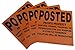 4 Pack Aluminum Posted Private Property Signs (Orange)