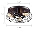 YUBOLE Industrial 3-Light Vintage Metal Cage Flush Mount Ceiling Light, Oil Rubbed Bronze Finish, Rustic Ceiling Lighting Fixture for Bedroom, Dining Room, Living Room, Farmhouse Lighting