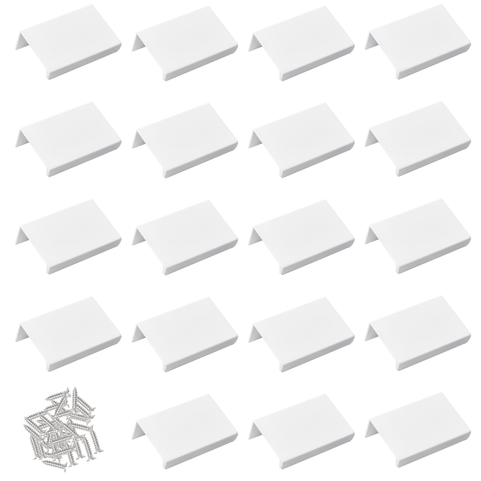 Photo 1 of MOROBOR White Mini Finger Edge Pull, 20 PCS Concealed Handle Modern Style Drawer Handles, Right Angle Aluminum Alloy Invisible Wardrobe Knobs for Cabinet Hardware/50 mm