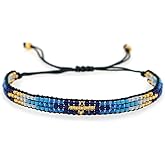 Agriajun Handmade Boho Seed Bead Friendship Strand Bracelets for Women Charm Adjustable Couples String Rope Braided Bohemia Multicolor Beaded Bracelet Fashion Jewelry Gift