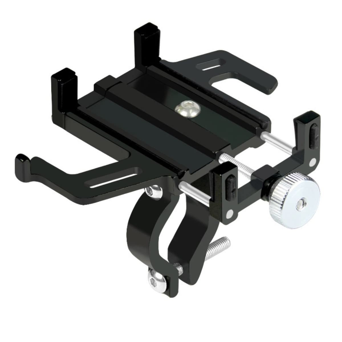 HOUSON Aluminium Bicycle Mobile Phone Holder, Scooter Bicycle E-Bike Mobile Phone Holder for Handlebars 22.2 to 31.8 mm for 4.2 - 6.8 Inch Smartphone Black