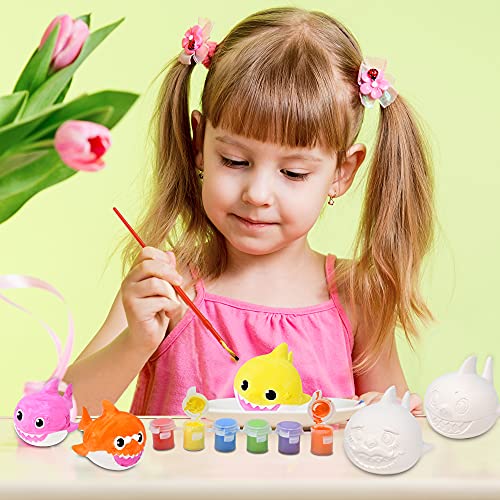Baby Shark Paint Your Own Plaster Sharks Complete Painting Baby Shark Craft Set for Kids