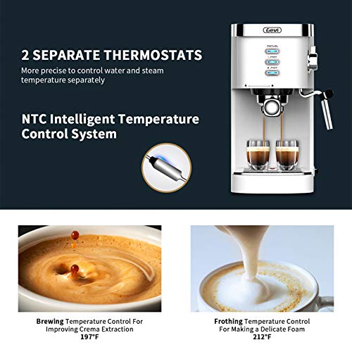 Espresso Machines 20 Bar Fast Heating Automatic Cappuccino Coffee Maker with Foaming Milk