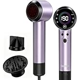 Ionic Hair Dryer with Auto-Adjusting Sensor,AI Hair Dryer with Magnetic Diffuser,160000 RPM High-Speed Hair Blow Dryer for Fast Drying,Compact Blow Dryer with 500M Plasma,Blow Dryer for Women(Purple)