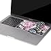 MOSISO Silicone Pattern Keyboard Cover Protective Skin Compatible with MacBook Pro 13 inch 2017 2016 Release A1708 Without Touch Bar & Compatible with MacBook 12 inch A1534, Purple Peony