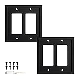 Wall Plate, Duplex Outlet Covers, Matte Black Light