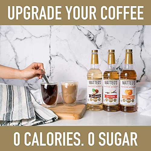 Matteo's Barista Style Sugar Free Coffee Syrup 6 Flavor Variety Pack