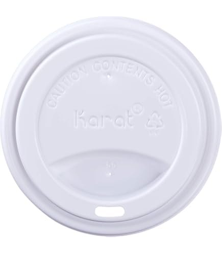 Karat C-KCL90U PET Tapa Plana, Se Adapta A Vasos De Papel Fríos De 12 Oz – 22 Oz (Paquete De 1000