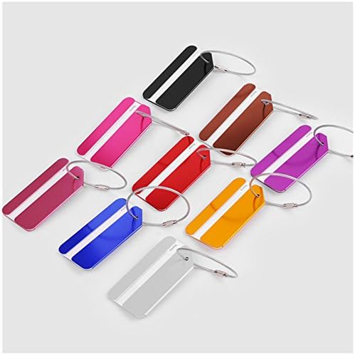 Xiwstar Metal Luggage Tag Suitcase Bag Travel Labels Accessories - Pack of 8