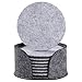 8-piece Felt Drink Coaster Set with Holder l Modern Decorative Drink Coasters with Holder l Table Coasters for Drinks Absorbent to Protect your Furniture l House Warming Gift