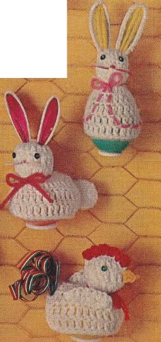 Vintage Crochet PATTERN to make - Easter Egg Covers Bunny Chicken. NOT a finished item. This is a pattern and/or instructions to make the item only.