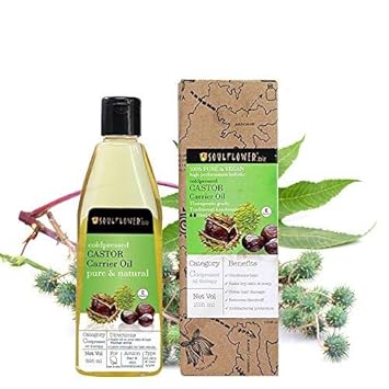 Soulflower Castor Oil, 225ml for Hair, Skin & Eyebrows 