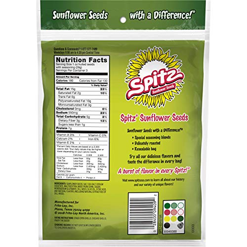 Spitz Dill Pickle Flavored Sunflower Seeds, 6 oz Bag (Pack of 12)