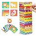 TOP BRIGHT Colored Wooden Blocks Stacking Board Games for Kids Ages 4-8 with 51 Pieces primary