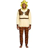MJC Shrek Fleece Zip Up Jumpsuit Adult Halloween Costume Cosplay One Piece Union Suit Officially Licensed