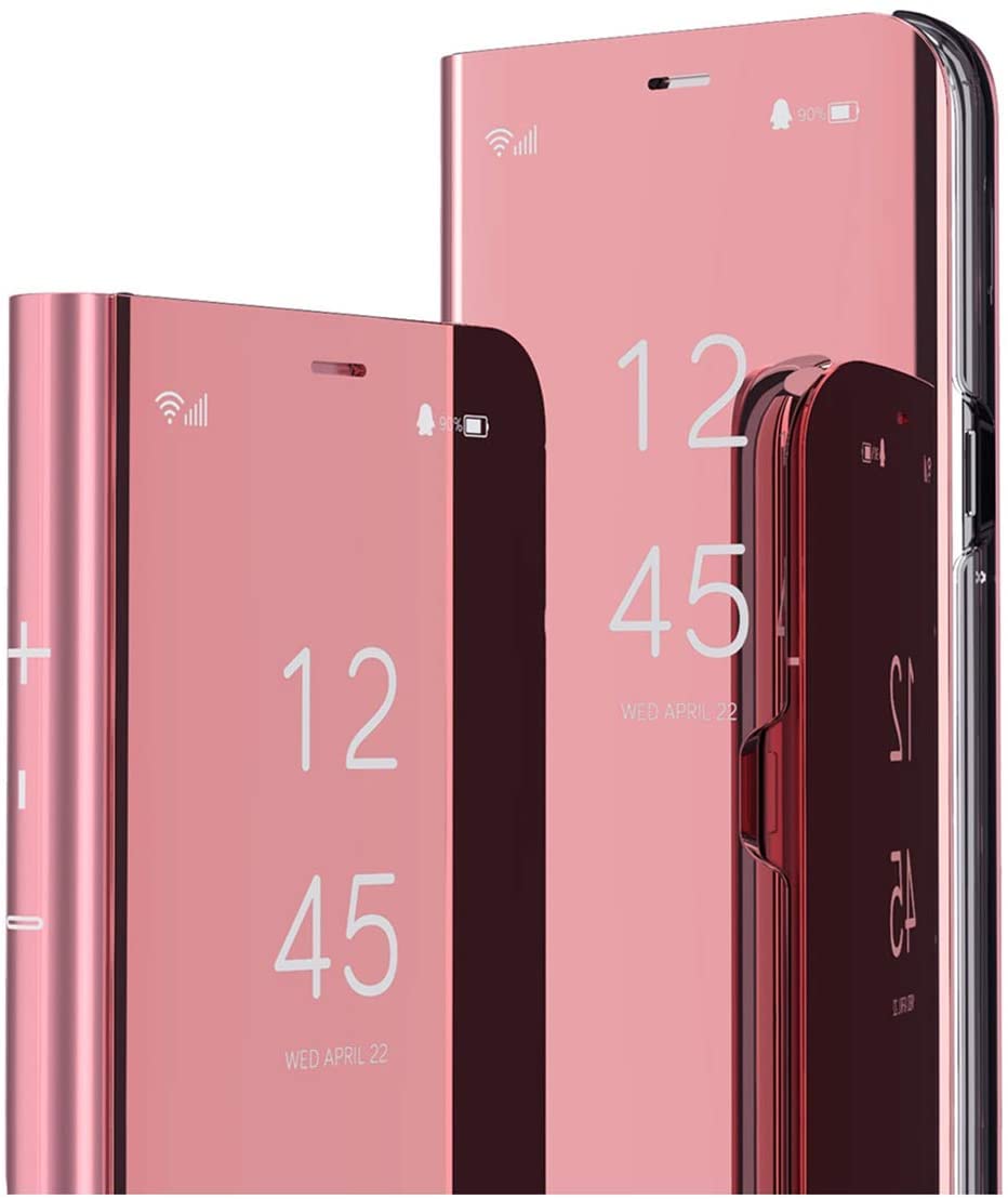 MRSTER Flip Case for Xiaomi 11 Lite 5G Mirror Design Clear View Bookstyle Protecter Shell With Kickstand Cover for Xiaomi Mi 11 Lite 4G / 5G. Flip Mirror: Rose Gold
