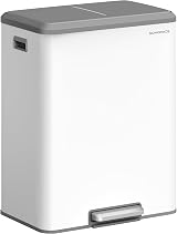 SONGMICS Kitchen Bin 2 x 8 Gal Double Rubbish Bin Stainless Steel Soft Close Lid