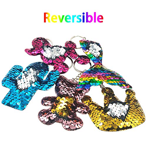 20pcs Flip Sequin Keychain Party Favors for Birthday Kids Teens Adults Party Supplies - Thumbnail 2