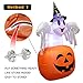 AerWo 4.7ft Halloween Inflatables Blow Up Yard Decorations, Upgraded Ghost on Pumpkin with LED Lights for Halloween Decorations Outdoor