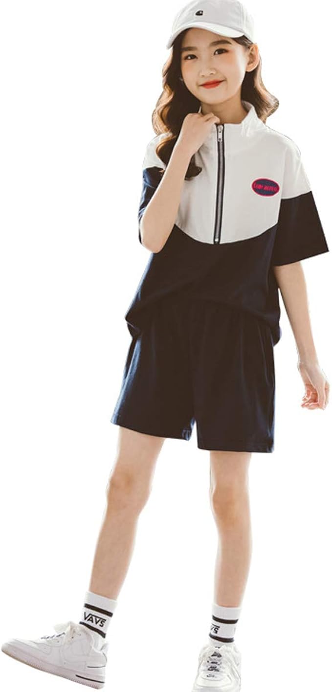 Amazon Jpバレンタインデー キッズ ジャージ 上下 半袖 子供服 女の子 スポーツウェア スウェット パーカー 半ズボン 2点セット Tシャツ ショートパンツ ゆったり カジュアル 運動着 テニス 卓球 部屋着 韓国服 ジュニア 夏服 ジャージ 通販