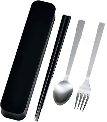 Amazon Co Jp たつみや Hakoya カトラリー 3点 セット 箸 スプーン フォーク ブラック サイズ 約w22 2 D4 4 H2 9 ホーム キッチン