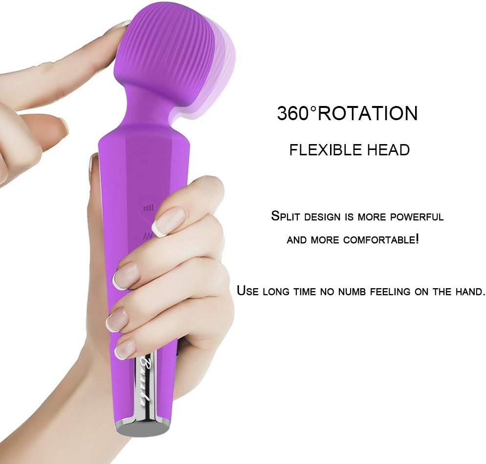 Electric Manual Massager Stick Large Edition Slience Powerful 20 Vibration Patterns 8 Muti Speeds,Massage Head Bending Possible Wand Magic Massagers Therapy for Vertebra ache and Lymph Repair: Health & Personal Care