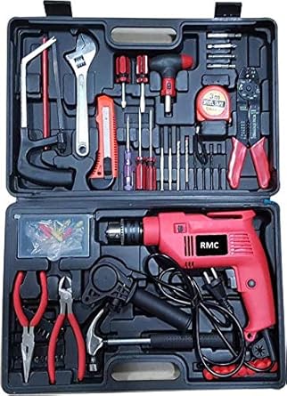 FAB Innovations Presents 13Mm 500W Powerful Impact Drill Machine Kit with Reversible Function + 105 Accessories