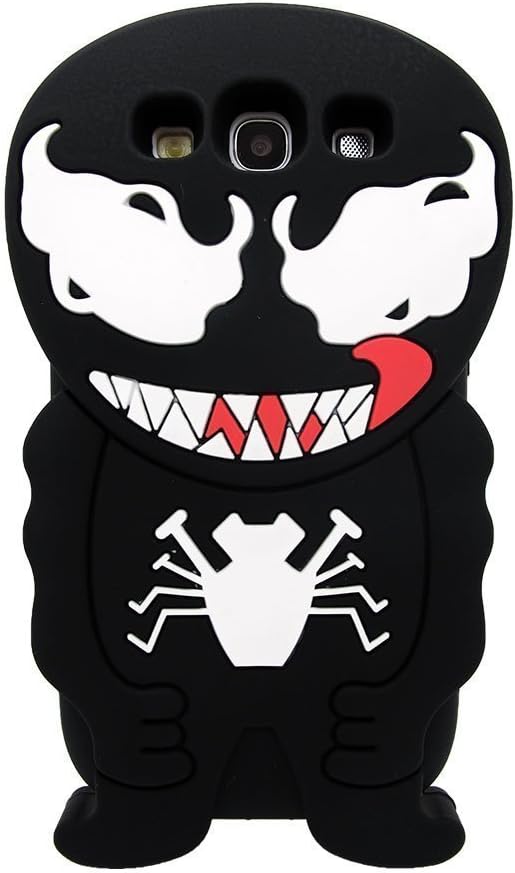 MANDALIBRE Cute Cartoons 3D Silicone Case Back Cover Skin For Samsung Galaxy S4 i9500 & i9505 (SpiderMan Black S4)