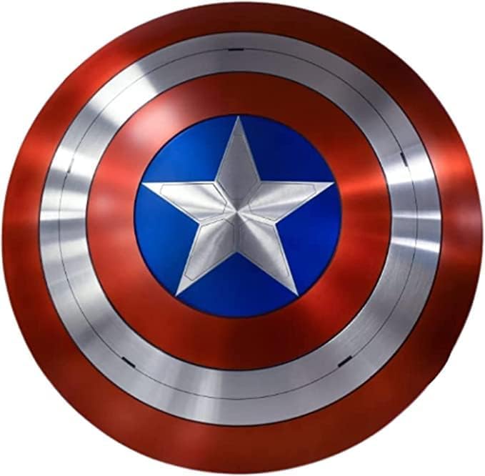 Photo 1 of Captain Shield Medieval Warrior Mild Steel Shield Round Cosplay Metal Amrica Shield Wall Decor Shield Rustic Vintage Gift