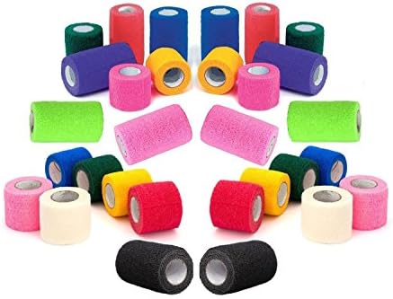 4 Inch Vet Wrap Tape Bulk (Teal) (Pack of 6) Self Adhesive Adherent Adhering Flex Bandage Grip Roll for Dog Cat Pet Horse