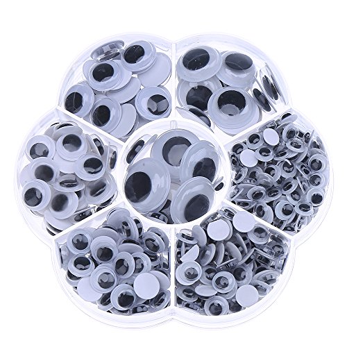 DECORA 1 Box 6mm/7mm/8mm/10mm/12mm/15mm/18mm Mixed Wiggle Googly Toy Eyes with Self Adhesive