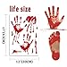 Pawliss Halloween Bloody Party Decorations Window Decals Wall Stickers Decor, Handprint Footprint Horror Bathroom Zombie Decorations Supplies, 12 inches by 17 inches Sheet, 82 Pcs