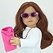 18 Inch Doll Sunglasses & Case 2 Pc. Set, Fits 18 Inch American Girl Dolls & More! by Sophia's, Hot Pink Furry Doll Eyeglass Case & Sunglasses