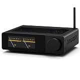 Ampapa 2 Channel Bluetooth Amp: HiFi 300W x2 Stereo Amplifier with BT 5.2 | HPF | Digital VU Meter | SUB Pre-Out | TRS Balanced Input | Tone Control & Remote for Home Theater Bookshelf Speakers (D1)