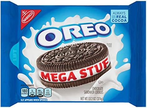 oreo oreos mega stuff flavour chocolate sandwich cookies 374g packet lollies n stuff