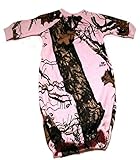 Mossy Oak Pink Camo Infant/Baby Sleeper Gown Newborn & 3/6M Made in the U.S.A (Newborn)
