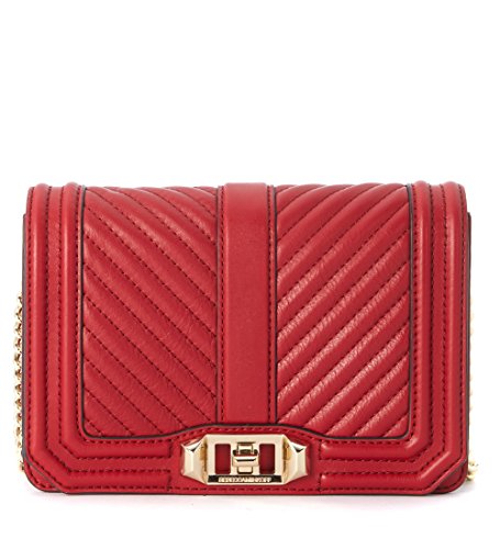 Tracolla Chevron Quilted Small Love In Pelle Trapuntata Rossa Red Rebecca Minkoff Women's Borsa A
