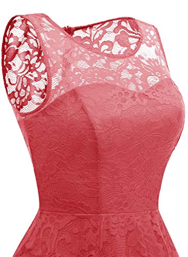 MuaDress-Vintage-Cocktail-Vestiti-Elegante-Donna-Hi-Lo-Fiore-Pizzo