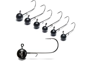 NAKO. Nako 200% Sensitive Tungsten Ball Jig Heads - No Chip Black - Tungsten Fishing Jig Heads, 1/32 oz, 3/64oz, 1/16oz, 3/32oz, 1/8oz, 3/16oz, 1/4oz, 3/8oz