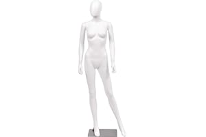 Giantex 5.8 FT Female Mannequin Adjustable Detachable Manikin with Metal Stand Plastic Full Body, White