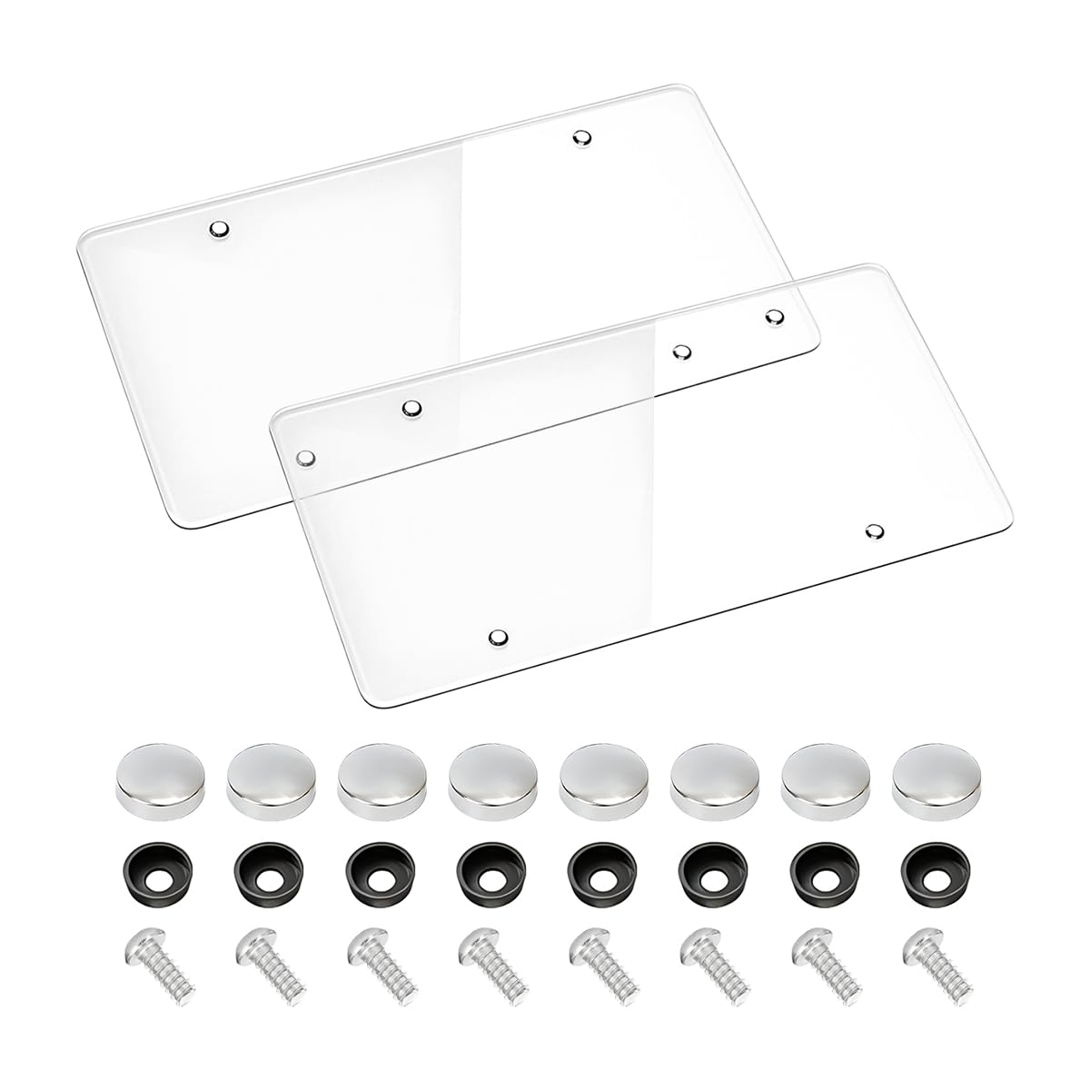 Photo 1 of 2PCS Clear License Plate, Unbreakable License Plate Covers Frame, License Plate Protector- Clear Novelty Number Plate Cover, Universal car Transparent License Plate Cover
