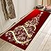 Red Background Gold Tree Print Foam Comfort mat Non Slip Super Soft Coral Fleece rug Doormats Carpet for Kitchen Dining and Living Room 71 x 24 inches