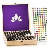 Essential Oil Wooden Box - Storage Case Protects 87-100 Bottles & Roller Balls. Large Organizer Includes Removable Foam Padding and EO Labels. Keep Your Oils Safe & Protected.