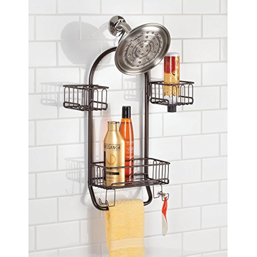 MDesign Bathroom Shower Caddy Tall Shampoo, Conditioner, Soap Bottles Bronze 841247124889 eBay